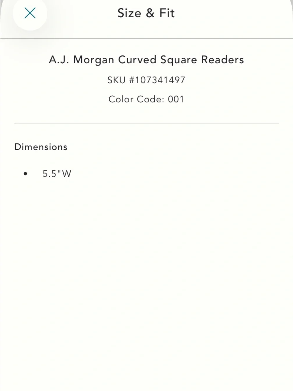 Anthropologie AJ Morgan Curved Square Readers NWT
